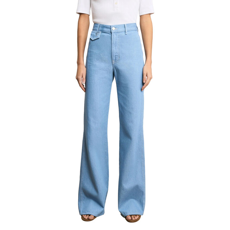 Crosbie High-Rise Wide-Leg Flap-Pocket Jean image number null