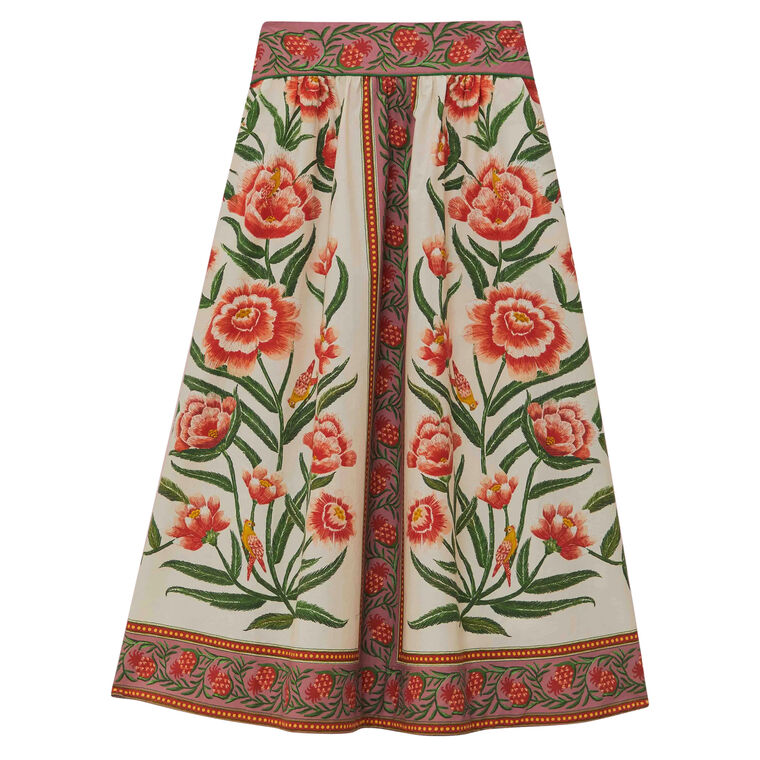 Ainika Delicate Floral Midi Skirt image number null