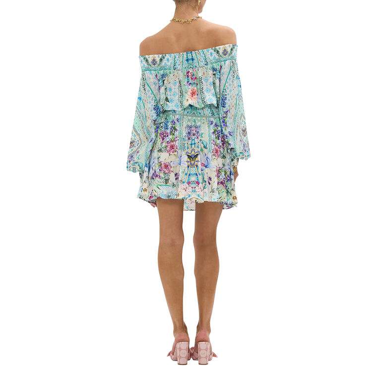Off Shoulder Long Sleeve Mini Dress image number null