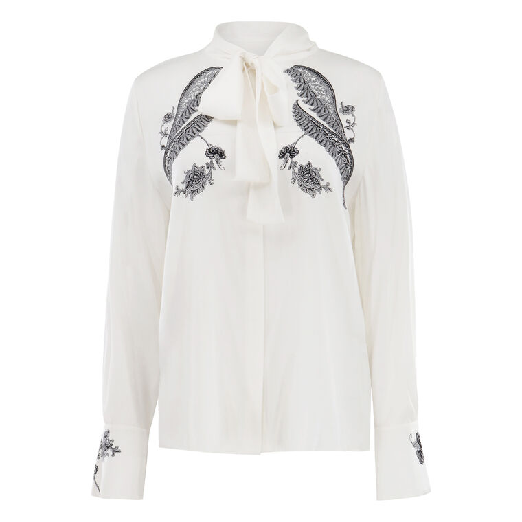 Cynthia Tie Neck Blouse image number null