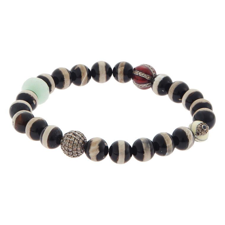 Agate Stripe Beaded Bracelet image number null