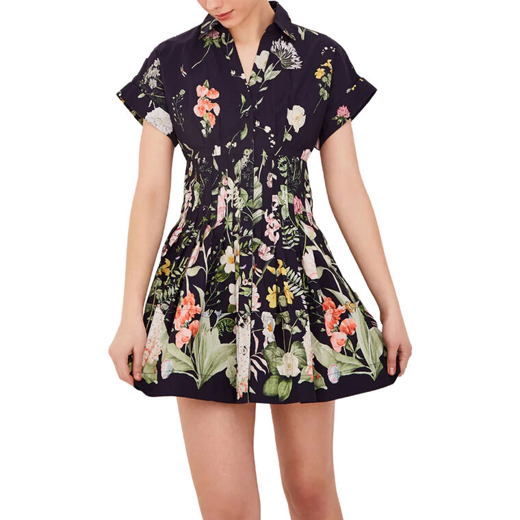 Nash Short Sleeve Pin Tuck Mini Dress image number null
