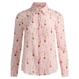 Willa Champagne Print Silk Top