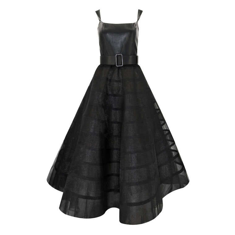 Veruca Vegan Leather Bodice Gown image number null