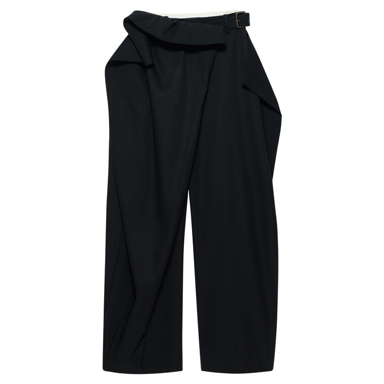 Buckle-Detail Fold Over Trousers image number null