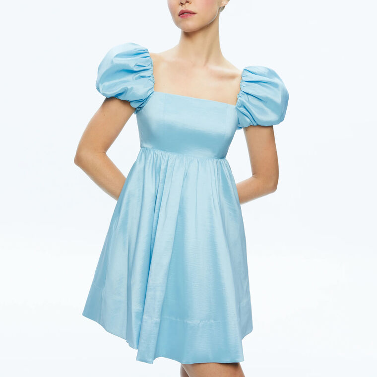 Sharilyn Bubble Sleeve Tie Back Mini Dress image number null