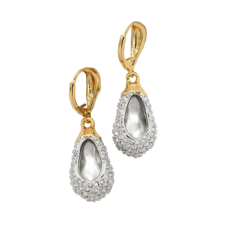 Solanales Crystal Pave Teardrop Leverback Earring image number null