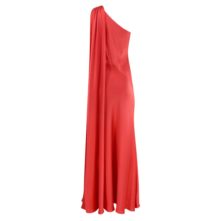 Hammered Satin One Shoulder Gown image number null