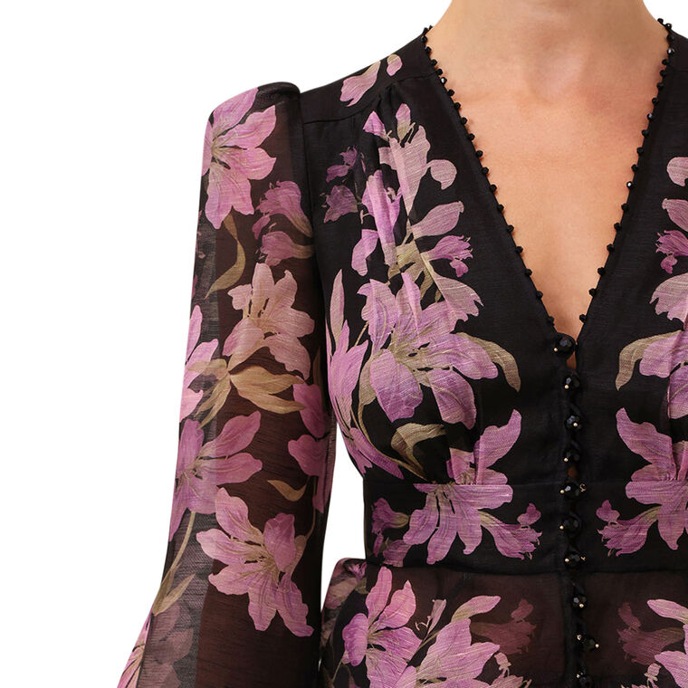 Dawning V-Neck Long Sleeve Beaded Blouse image number null