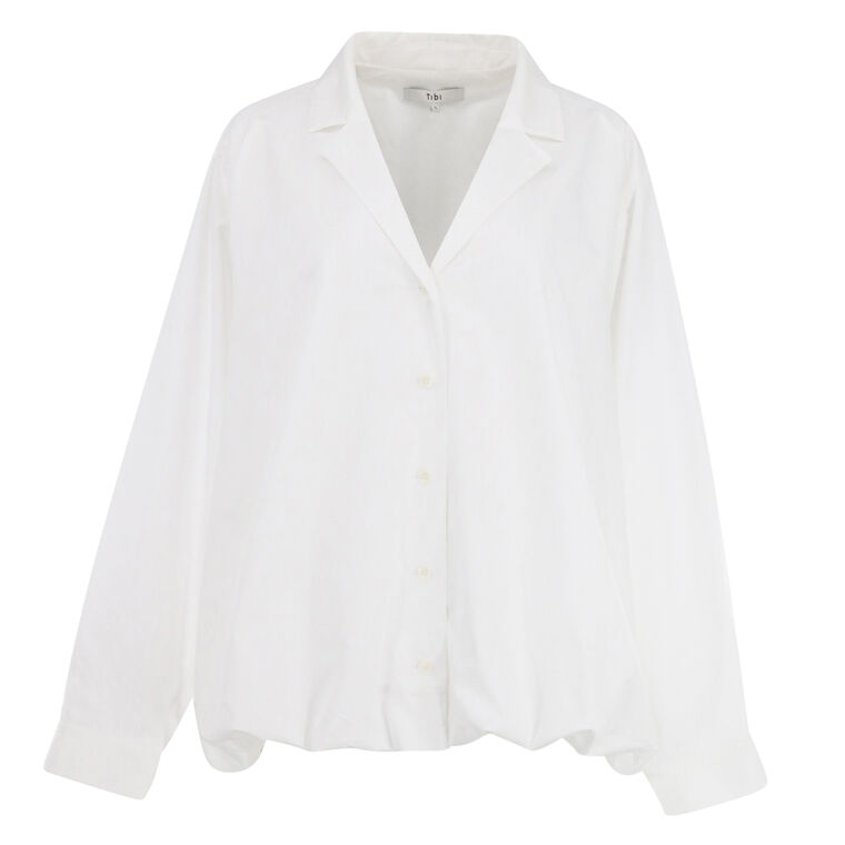 Eco Poplin Bubble Hem Shirt Jacket image number null