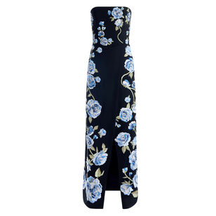 Jeri Strapless Embellished Romper With Overskirt