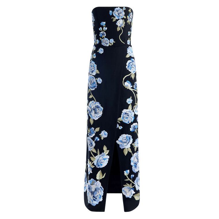 Jeri Strapless Embellished Romper With Overskirt image number null