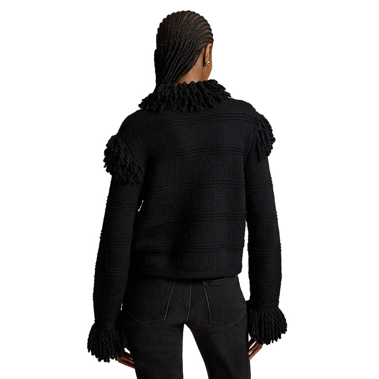 Wool Long Sleeved Collared Sweater image number null