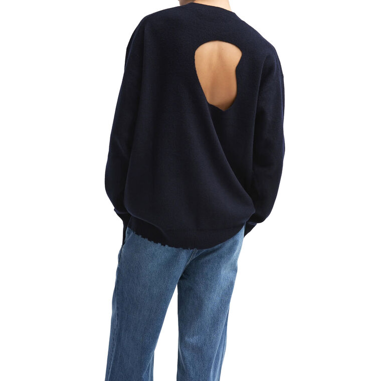 Anna Merino Wool Hole-At-Back Pullover image number null