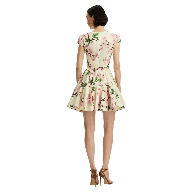 Short Sleeve Cherry Blossom Poplin Mini Dress image number null
