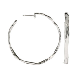 Brut Silver Skinny Hoop Earring