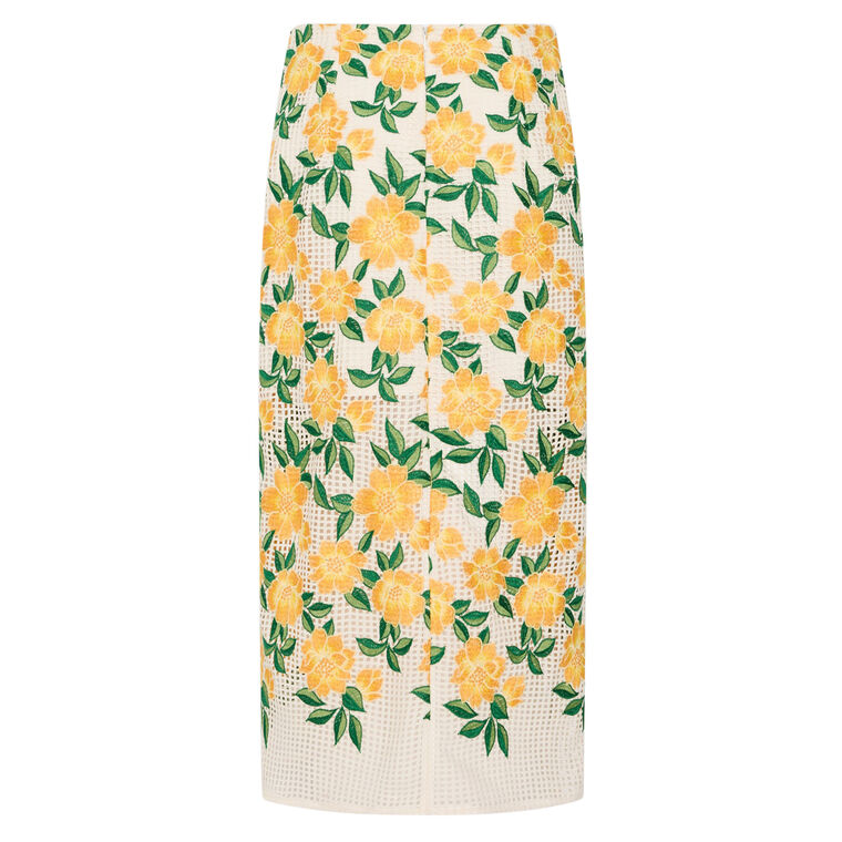 Marta Floral Embroidered Midi Skirt image number null