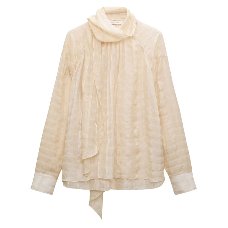 Airy Check Blouse image number null