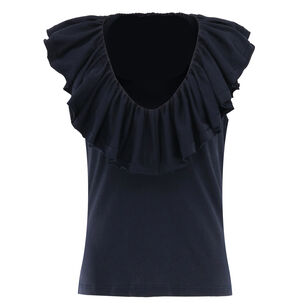 Elsie Sleeveless Ruffle Neck Cotton Top