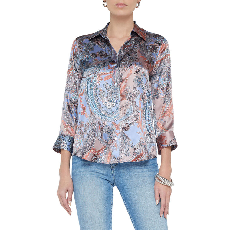 Dani 3/4 Sleeve Silk Blouse image number null