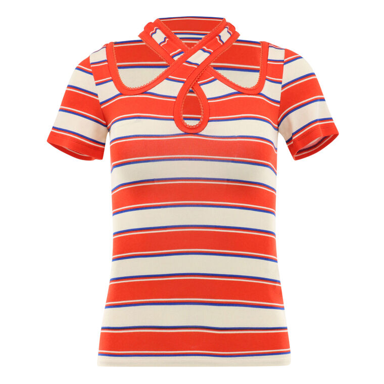 Criss Cross Striped Top image number null