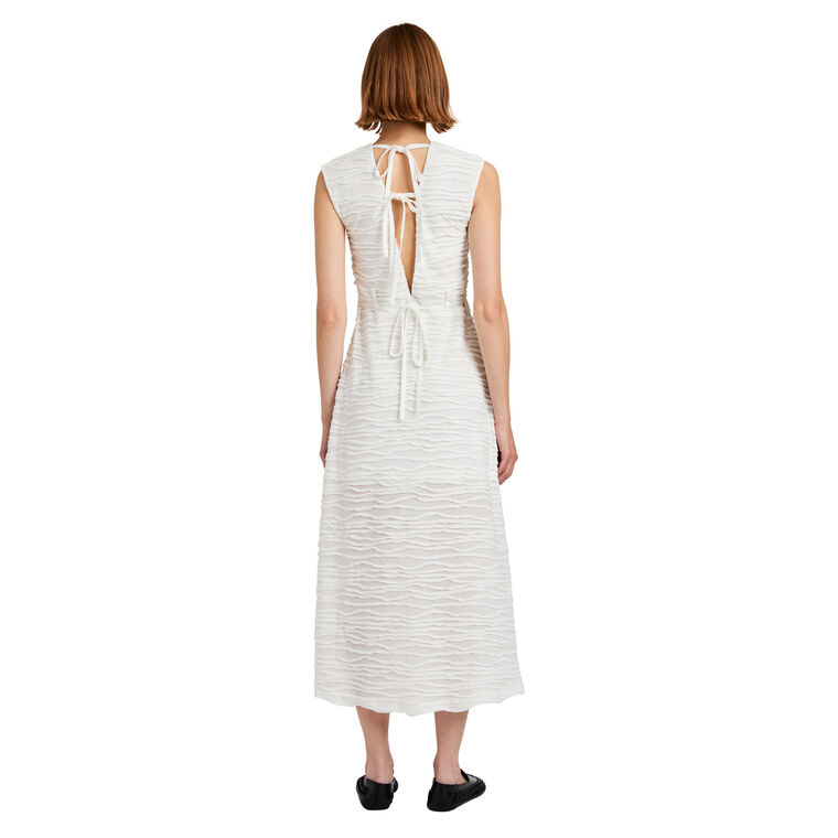 Laura Sleeveless Midi Dress In Textured Cotton image number null