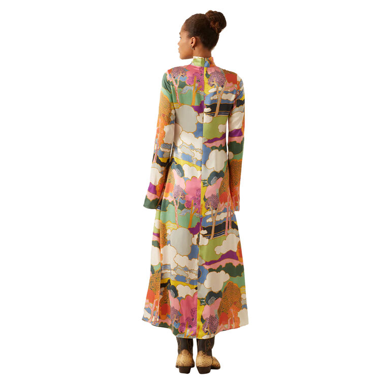 Nia Aurora Silk Midi Dress image number null