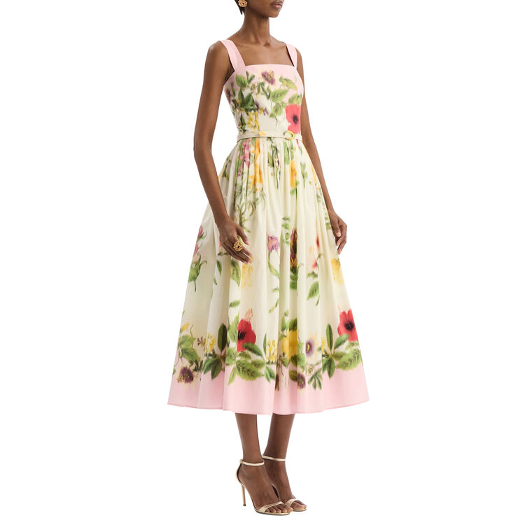 Dominican Mixed-Floral Cotton Poplin Dress image number null