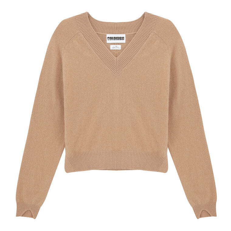 Cocolina Mini V-Neck Cashmere Sweater image number null
