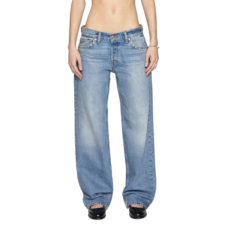 Studded Low Rise Baggy Jean image number null