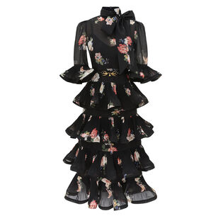 Pleated Sleeved Midi Dress