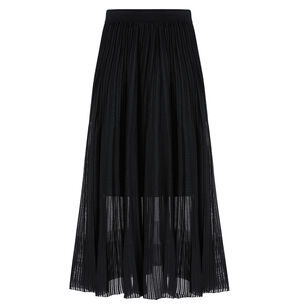 Sheer Intarsia Knit Maxi Skirt