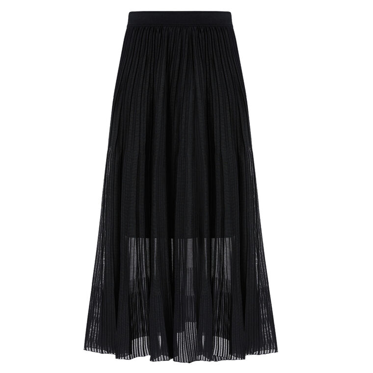 Sheer Intarsia Knit Maxi Skirt image number null