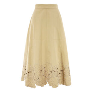 Bobbi Laser-Cut Hem Midi Skirt