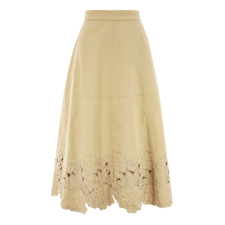 Bobbi Laser-Cut Hem Midi Skirt image number null