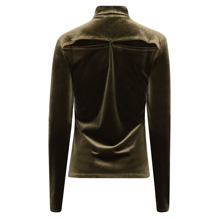 Stretch Velvet Turtleneck Top image number null