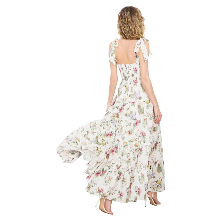 Monnie Tie Strap Tiered Maxi Dress image number null