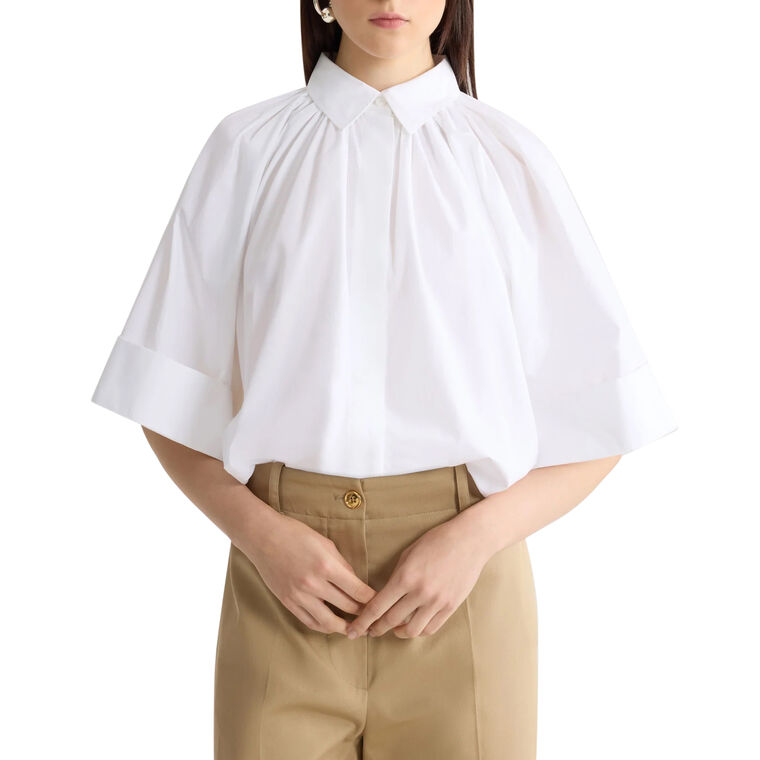 Short Sleeve Voluminous Cropped Blouse image number null