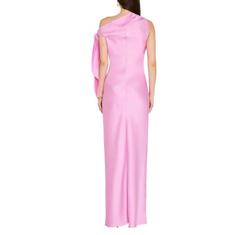 Naomi One-Shoulder Satin Maxi Dress image number null
