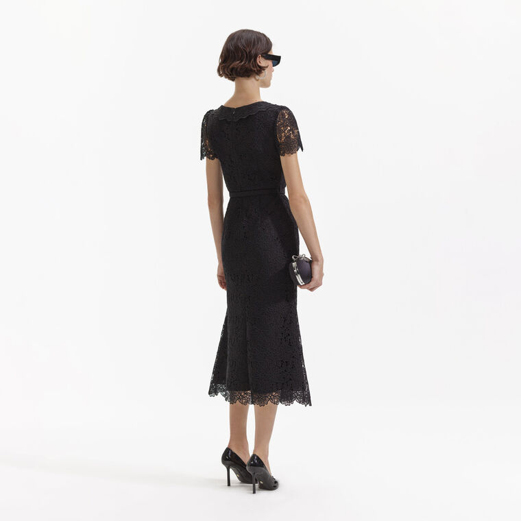 Guipure Lace Midi Dress image number null