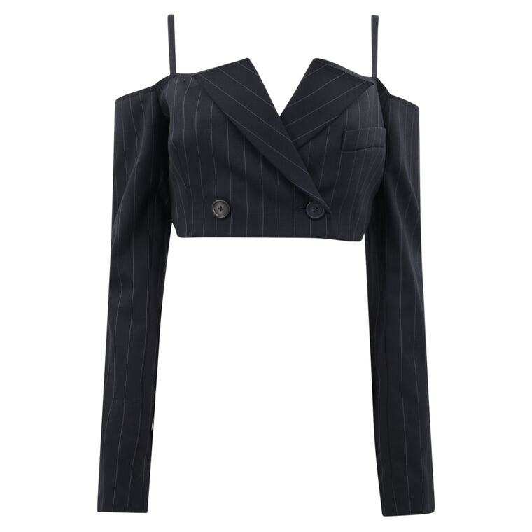 Off the Shoulder Cropped Jacket image number null