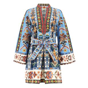 Embroidered Tapestry Organic Cotton Mini Dress