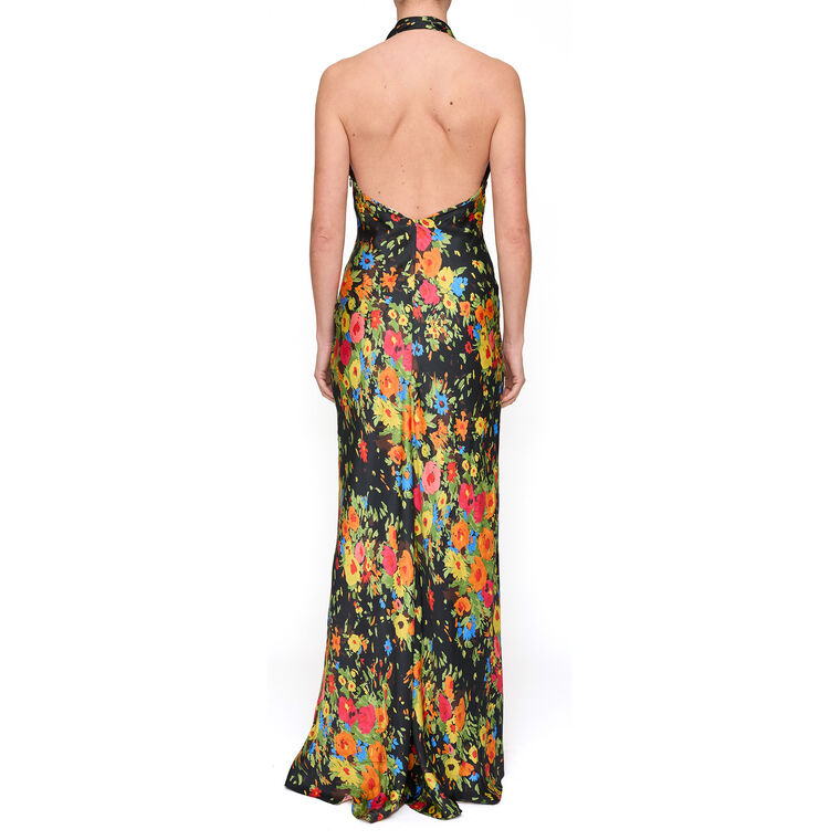 Mabel Floral Satin Gown image number null