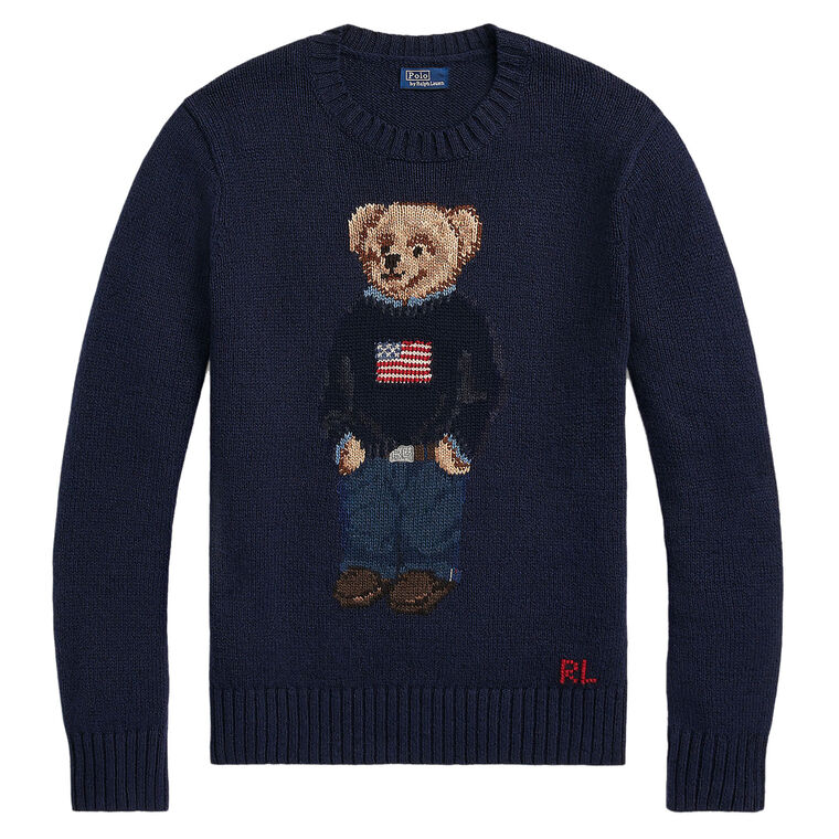 Long Sleeve Crewneck Polo Bear Sweater image number null