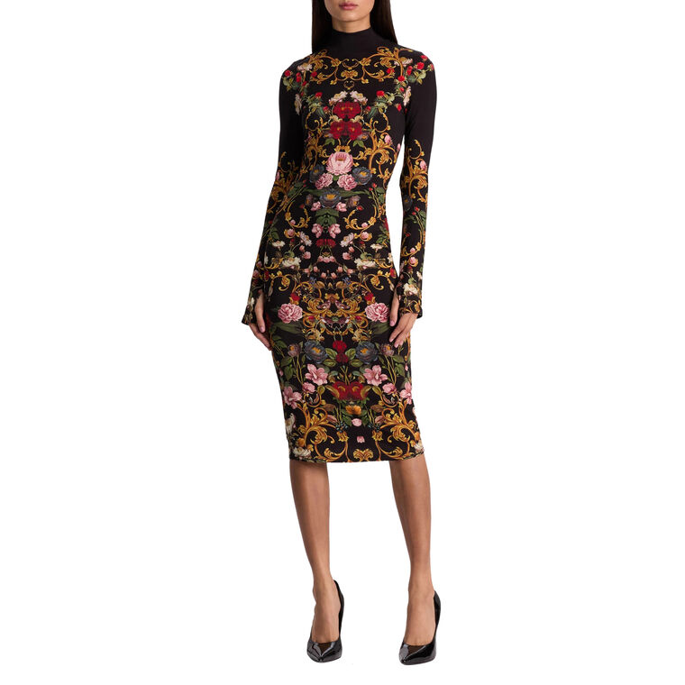Delora Long Sleeve Turtleneck Midi Dress image number null