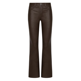 Five Pocket Micro Flare Leather Pants