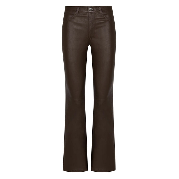 Five Pocket Micro Flare Leather Pants image number null