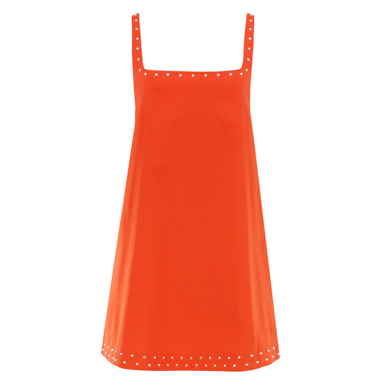 Brio Sleeveless Studded Mini Swing Dress image number null