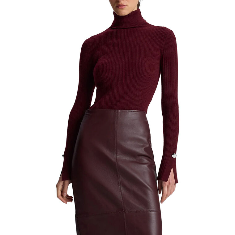 Jett Cable Knit Merino Turtleneck Top image number null