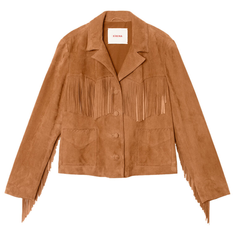 Bronco Fringe Detail Suede Jacket image number null